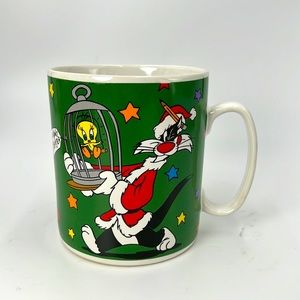 Warner Bros Holiday Sylvester & Tweety Mug By Sakura 1997 30oz